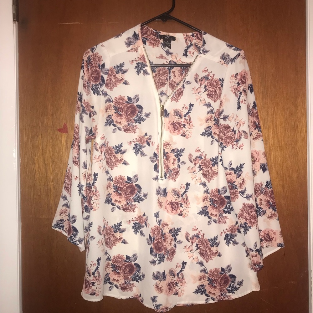 White shirt with flowers